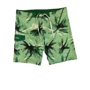 Unitop Men's 38 Green Tropical Board Shorts‎ Swim Trunks Surf Beach Vacation
